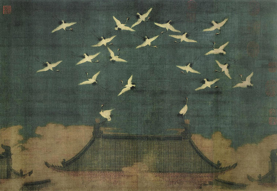 Detail of Emperor Huizong’s Auspicious Cranes