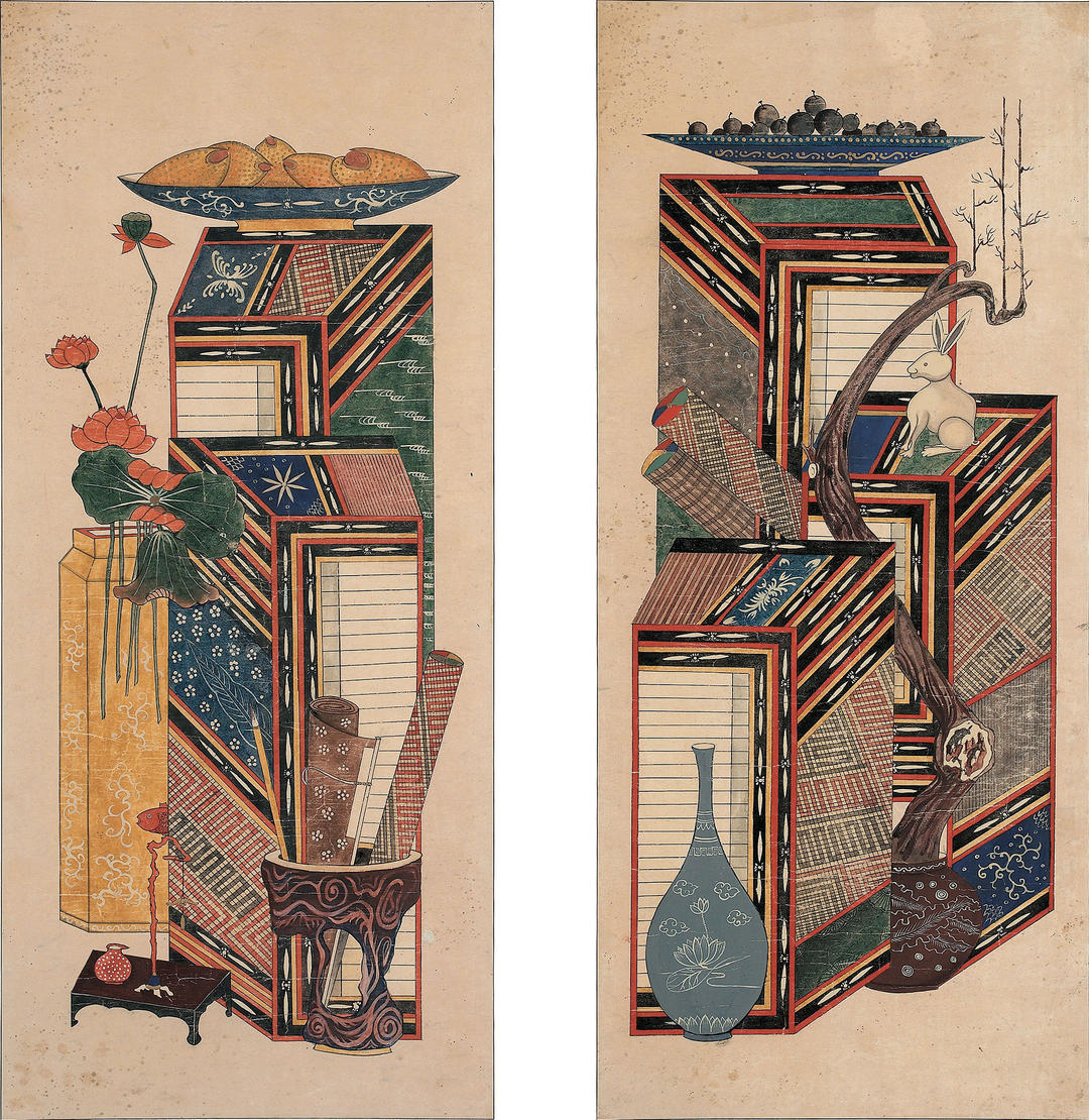 Two panels of Ch’aekkŏri