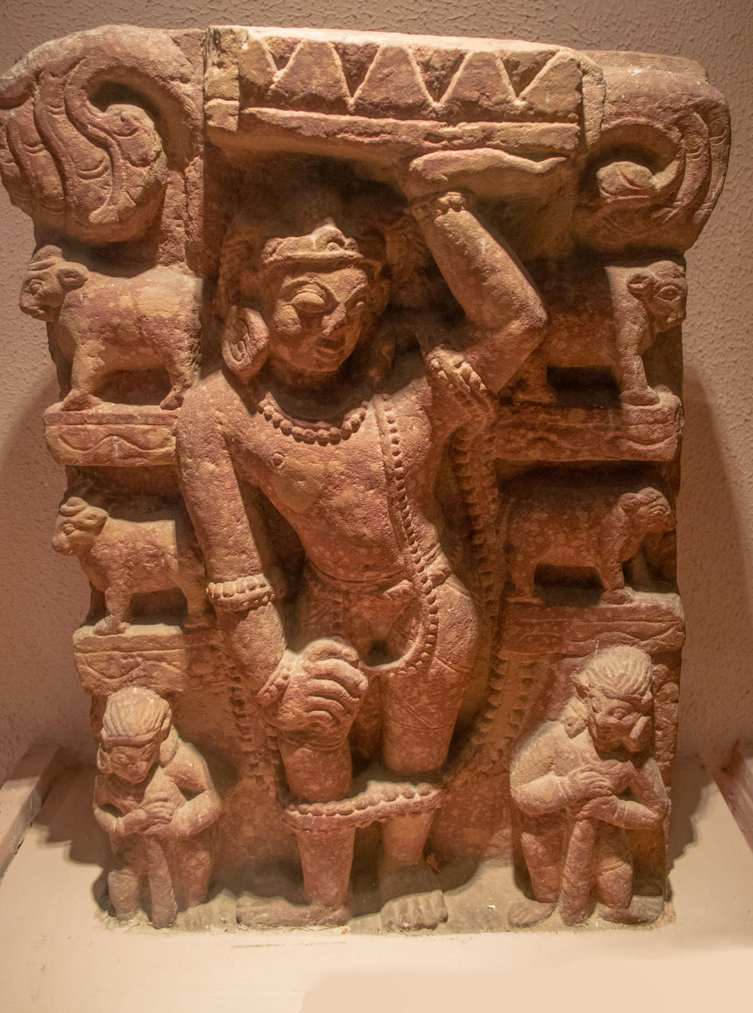 Krishna holding Govardhan hill