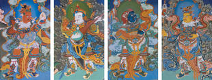 Four Great Kings, Cakravāla mural
